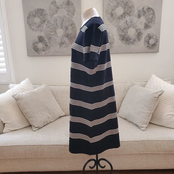 Anne Klein Striped Short Sleeve Midi Dress - Picture 6 of 12